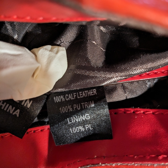 Francesco Biasia Handbag Purse Satchel - Calf Leather - Coral Color- Ex Cond - Picture 13 of 14